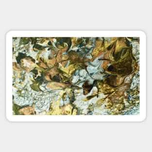 Gold and Silver Abstract Leaves Sticker